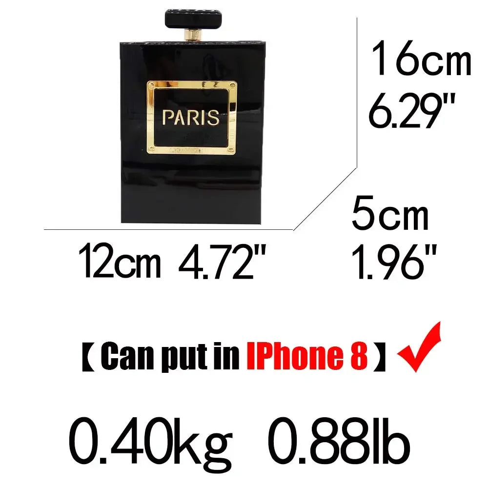 Acrylic Paris Perfume Shaped Crossbody Bag LUXLIFE BRANDS