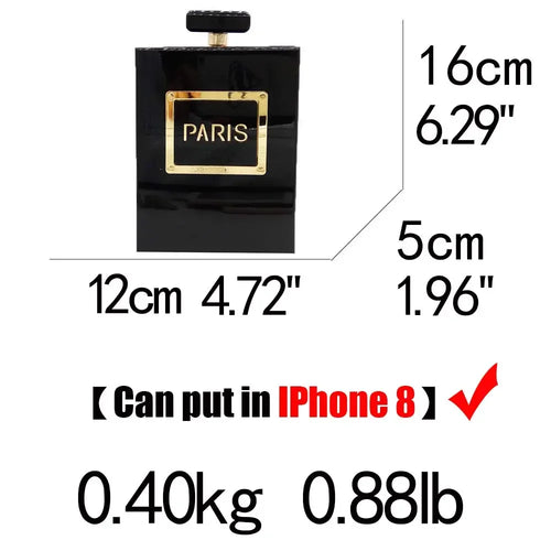 Acrylic Paris Perfume Shaped Crossbody Bag LUXLIFE BRANDS