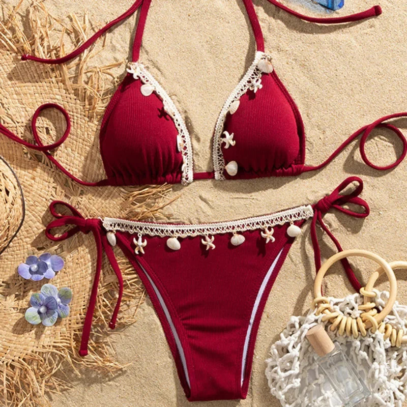 Sexy White Bikinis Women's Swimwear Female Swimsuit For Swimming Wear Bathing Suits Brazilian Bikini Set Beachwear Pool Bather Luxlife Brands
