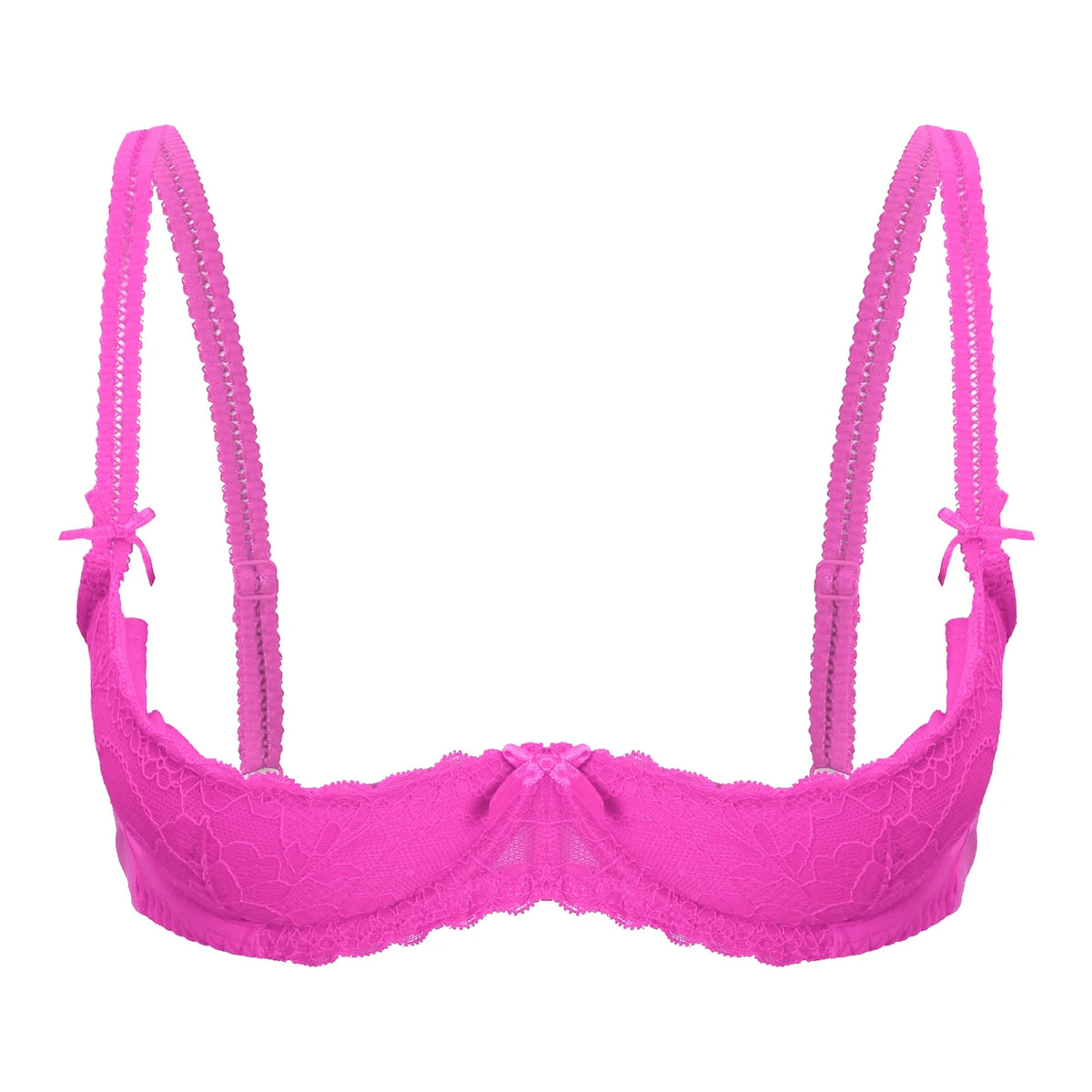 Lace Underwire Half-Cup Push-Up Bra