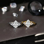 ATTAGEMS New Solid S925 Sliver 2.0ct Moissanite Rings for Women D VVS1 Pear Shape Diamond Engagement Wedding Fine Jewelry Gift Luxlife Brands