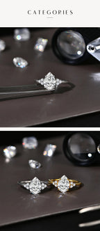 ATTAGEMS New Solid S925 Sliver 2.0ct Moissanite Rings for Women D VVS1 Pear Shape Diamond Engagement Wedding Fine Jewelry Gift Luxlife Brands
