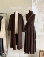 Women’s Long Sweater Vest & Top & High Waist Skirt Set Luxlife Brands