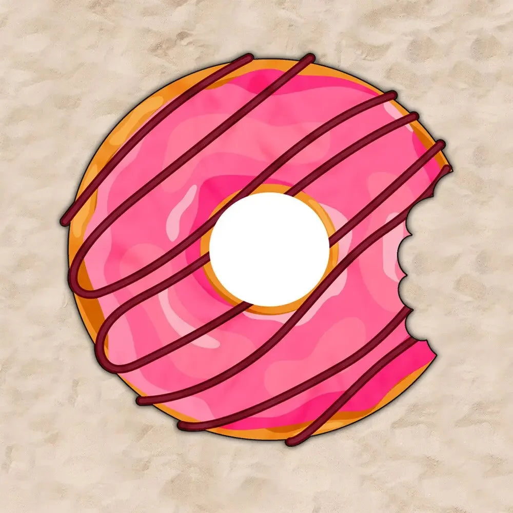 Donut Beach Mat Shaped Swimming Towels Beach Towel Irregular Towel Material Doughnut Mat Bath Towel Bath Robe Travel Towel Camp