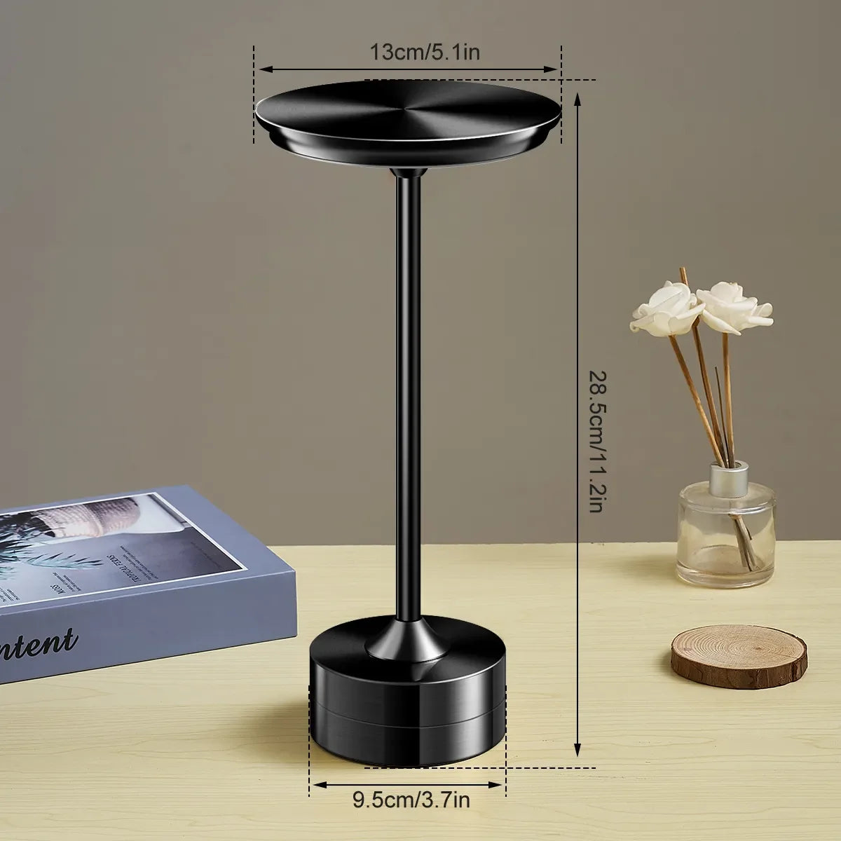 Wireless Table Lamp Touch Sensor Rechargeable Desktop Night Light LED Reading Lamp for Restaurant Hotel Bar Bedroom Decor Light LUXLIFE BRANDS