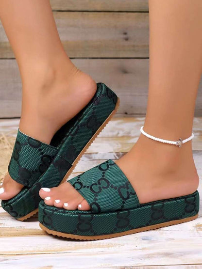 2023 Summer New Sandals Women Thick and Low All-match Lazy Shoes One Pedal Slippers Size 35-43