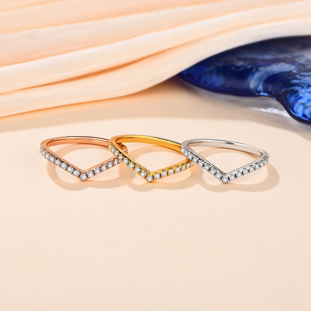 ATTAGEMS Moissanite Diamond Rings Jewelry Women Engagement Ring 925 Sterling Silver Jewelry Wedding Moissanite Band Ring