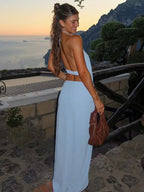 Sunset Crop Top And Maxi Long Skirt Luxlife Brands