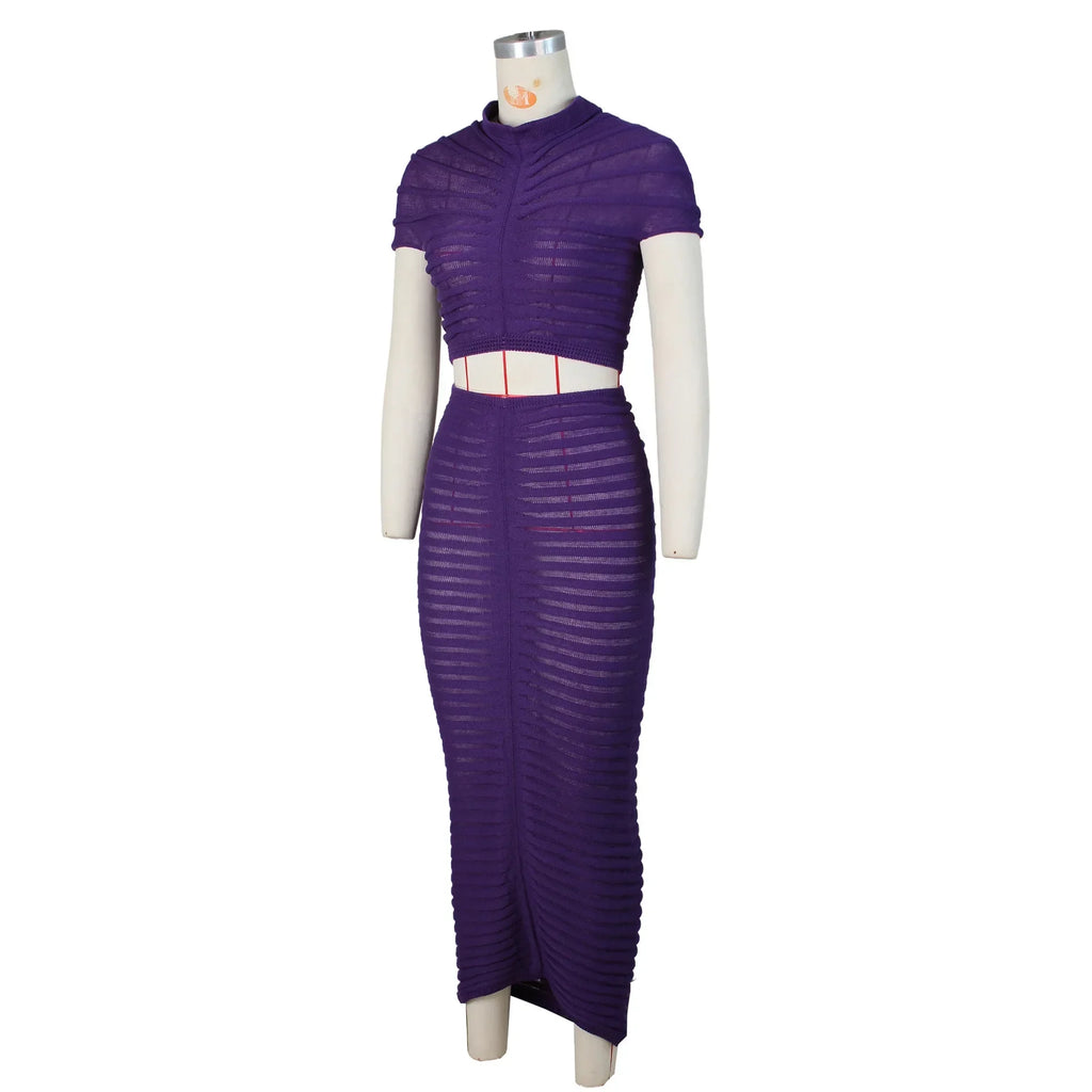 DEKA Beachwear Women Summer Dress Vacation Outfits for New Ladies Split Long Skirt Two Piece Solid Beach Crochet Bikini Cover Up