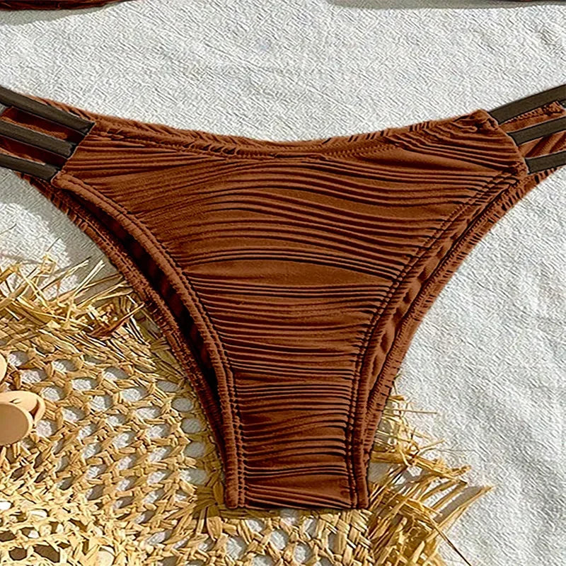 Italia Textured Low Rise Bikini Luxlife Brands