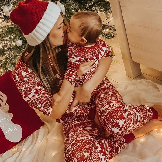 Mommy and Me Clothes 2023 New Christmas Pajamas Set for Family Soft Cute Sleepwear Adults Kids 2 Pieces Suit Xmas Look Outfits LUXLIFE BRANDS