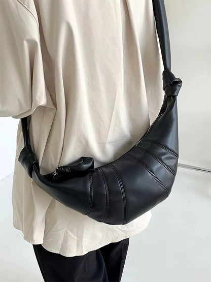Leather Croissant Bag for Women LUXLIFE BRANDS