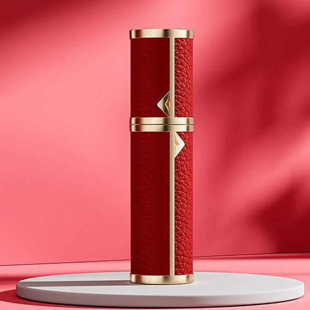 Luxury Bottom-filled Perfume Bottle Aluminum Self-pumping 5ml Real Leather Spray Bottle Cologne Moisturizer Fragrance