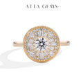 ATTAGEMS Round Cut 0.5CT Full Moissanite Ring DVVS1 Real 925 Sterling Silver for Women Engagement Fine Jewelry Shipping From USA Luxlife Brands