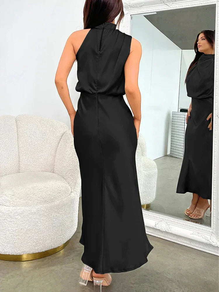 Mona Satin Evening Dress LUXLIFE BRANDS