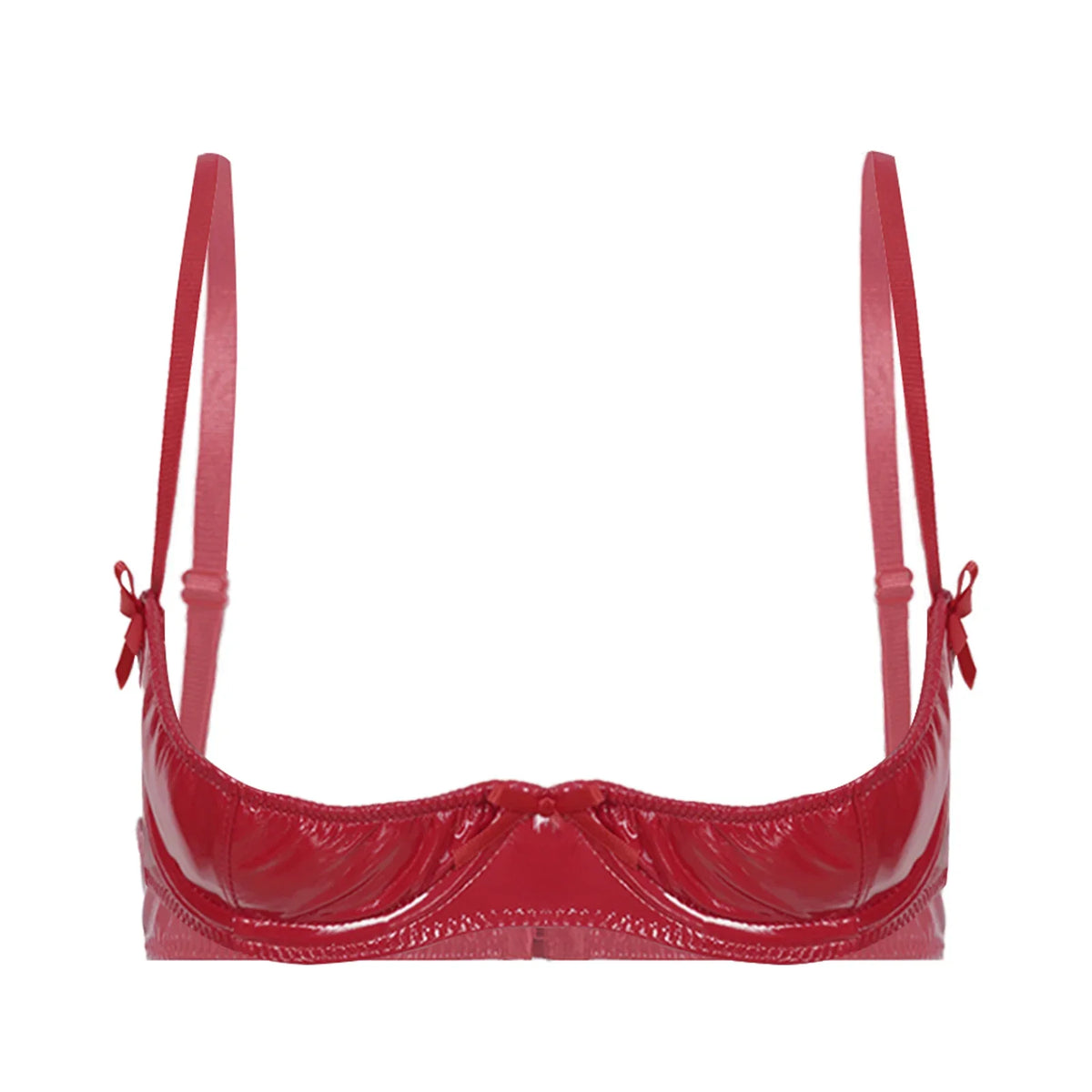 Patent Leather Underwired Open-Cup Bra