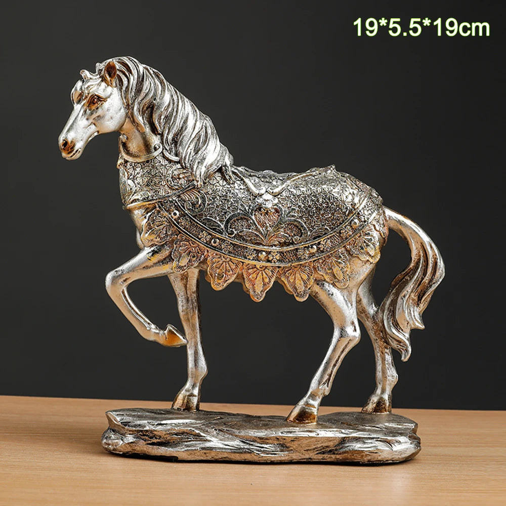 Horse Statue Resin Sculpture Art Ornament Furniture Home Luxury Living Room Bedroom Office Desk Decoration Nordic Home Decor