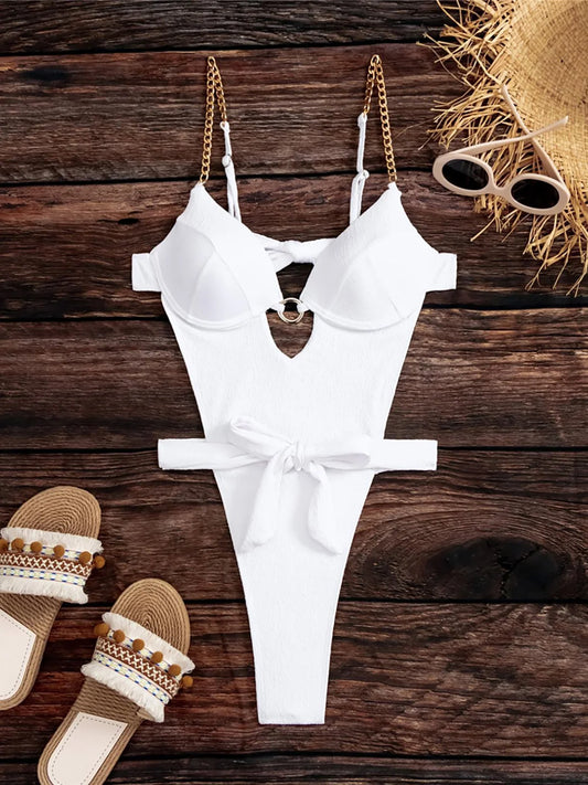 S - XL Extreme Mini Micro Thong Underwired High Leg Cut One Piece Swimsuit Women Swimwear Female Bather Bathing Suit Swim K5184