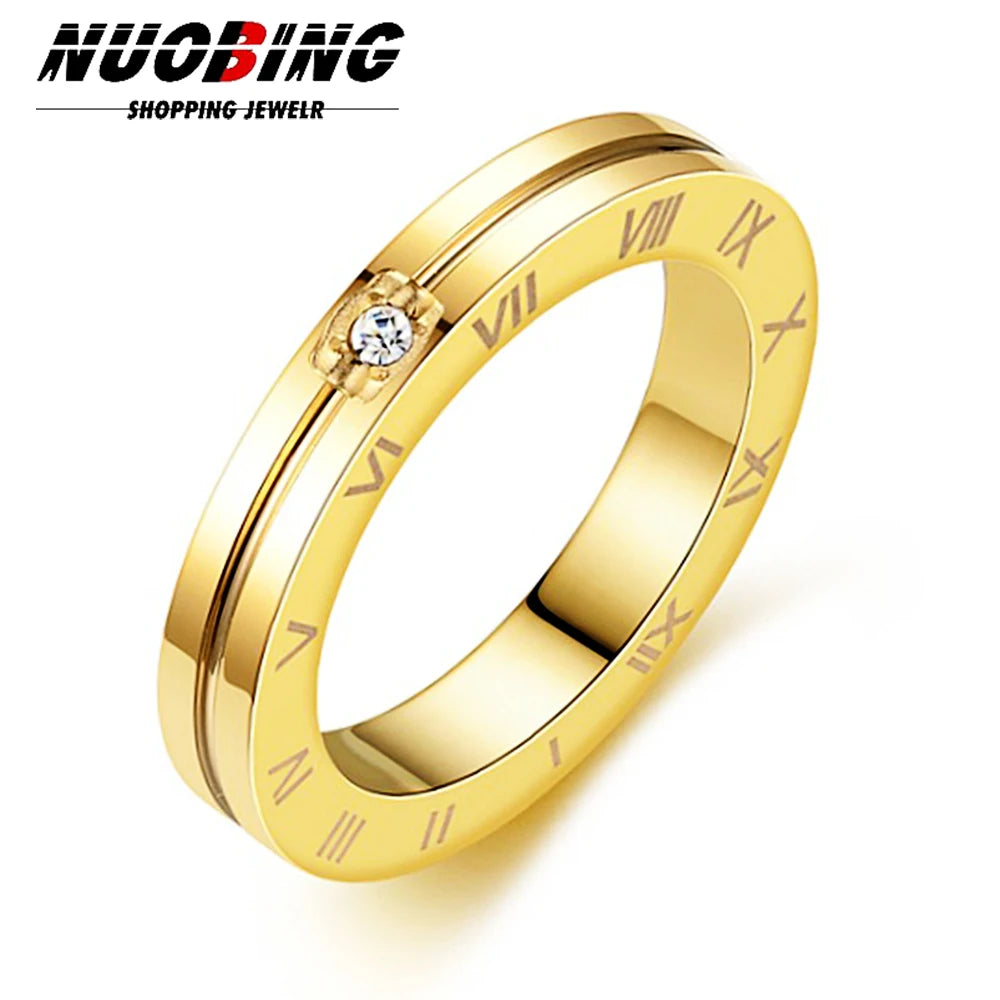 AAA CZ Cubic Zirconia Ring Stainless Steel Shinning Crystal Couple Ring Forever Love For Romantic Wedding Rings Luxlife Brands