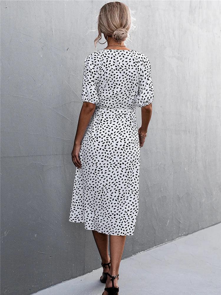 Market Puff Sleeve Boho Midi Dress