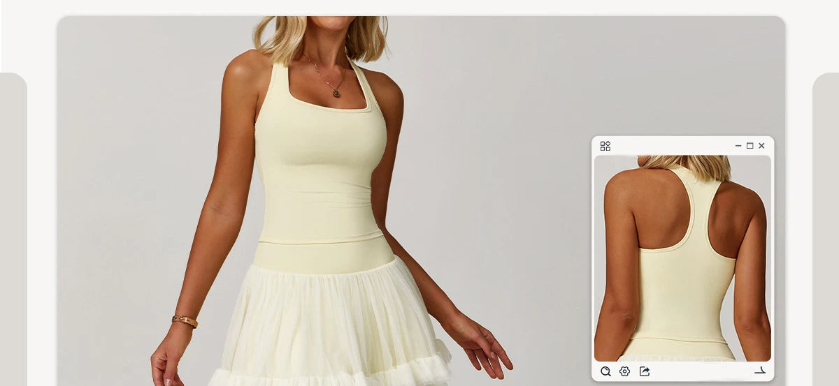 2 Pieces Yoga Suit Naked Feel Gym Set Women Sportswear Workout Clothes High Waist Yoga Short Skirt Fitness Leggings Sports Bra