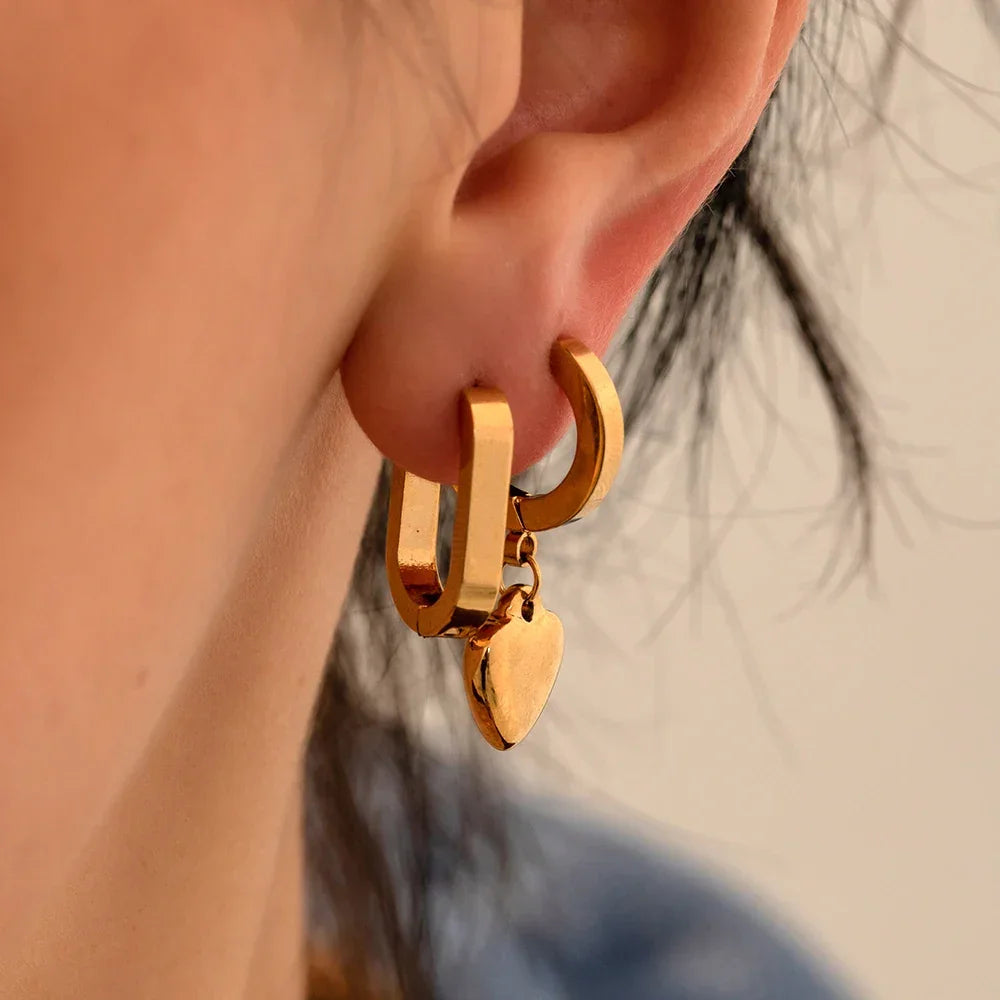 Gold Color Stainless Steel Hoop Earrings for Women Small Simple Round Circle Huggies Ear Rings Steampunk Accessories LUXLIFE BRANDS