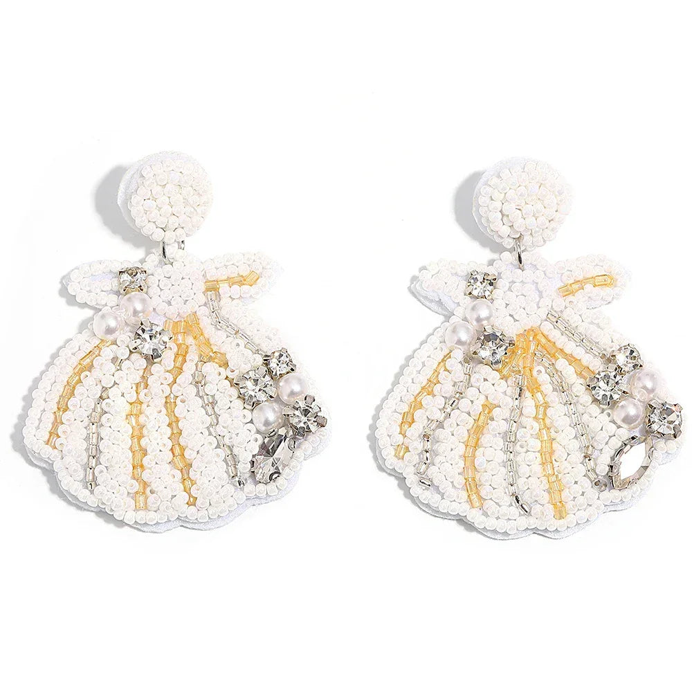 Handmade Beaded Drop Earrings