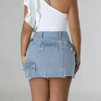 Hannah High Split Denim Skirts