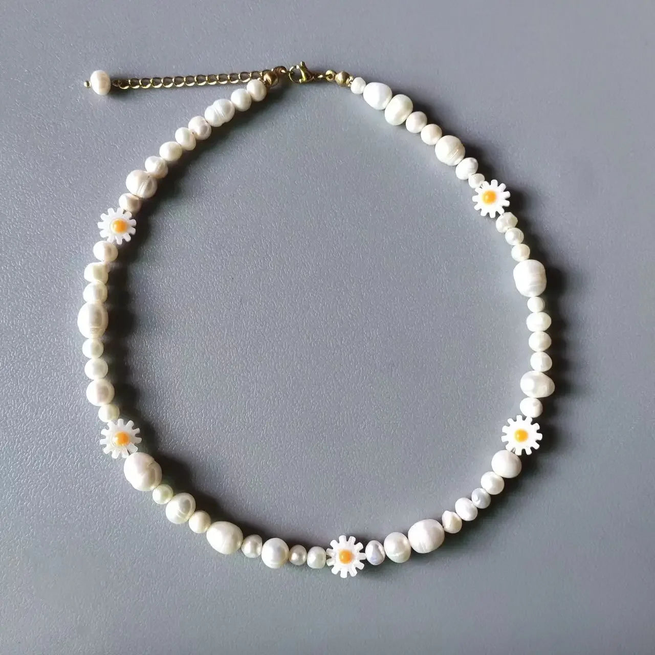 Boho Fashion Gold-Color Shell Necklace Natural Pearl Handmade Beautiful Necklace Women Baroque Jewelry Charm Statement Best Gift