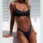 Hot Sale Of The Season New Pure Color Sexy Quick Dry Tight Bikini Swimwear for Holiday Hot Girl Cross-Border Bikini Set Women's Luxlife Brands