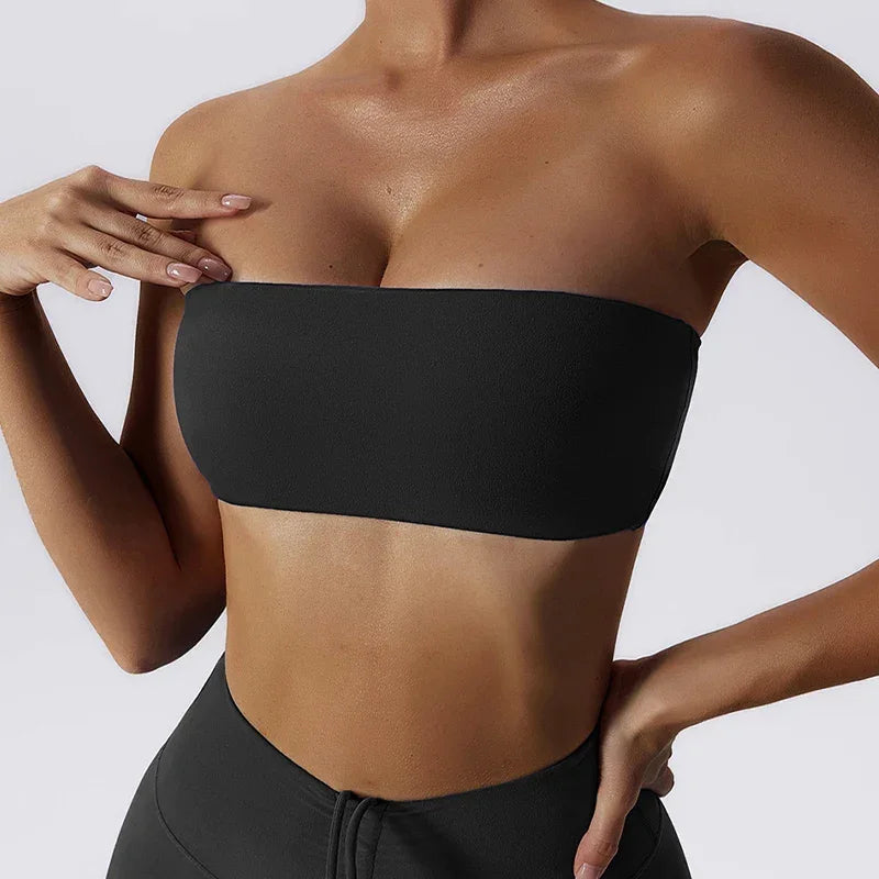Hearuisavy Casual Sports Bra Gym Underwear Women Breathable Training Yoga Clothes Tube Top Fitness Workout Tank Top Female