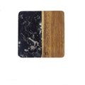 Handcrafted Marble & Handcrafted Acacia Wood Coaster 1pc Luxlife Brands