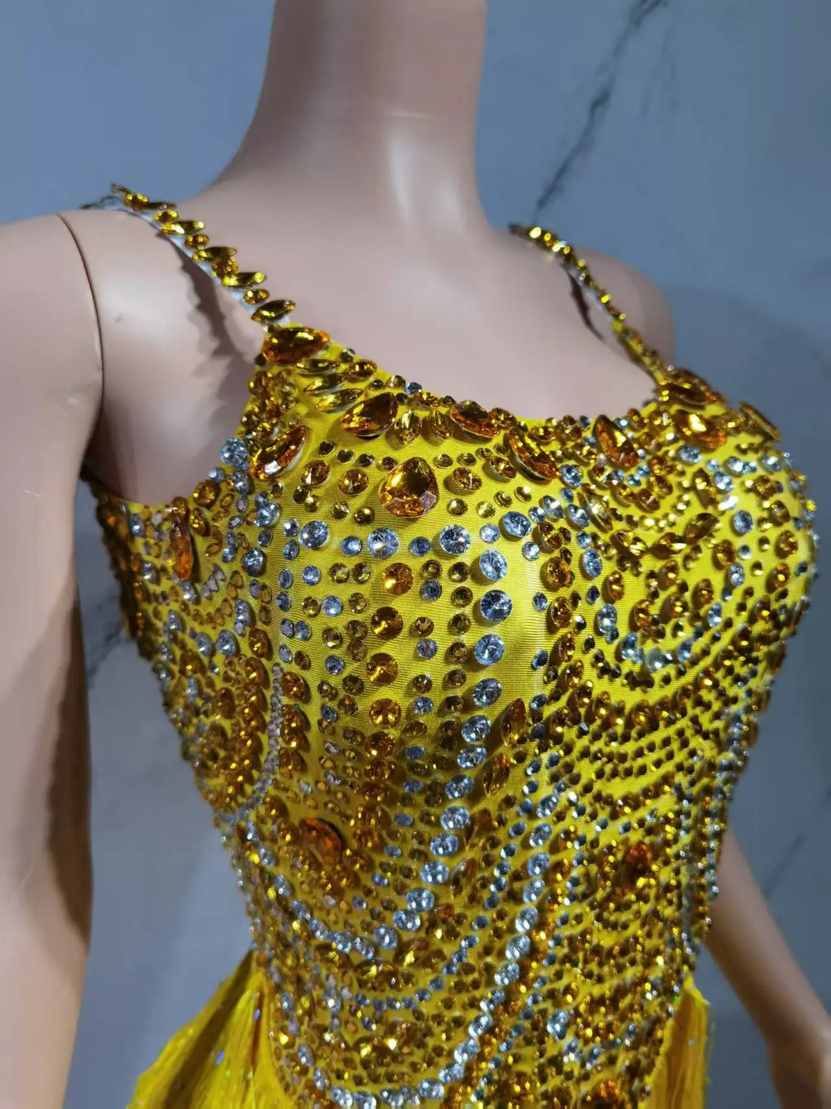 The Stardust Festival Fringe Bodysuit – Luxury Rhinestone Tassel Showgirl Costume