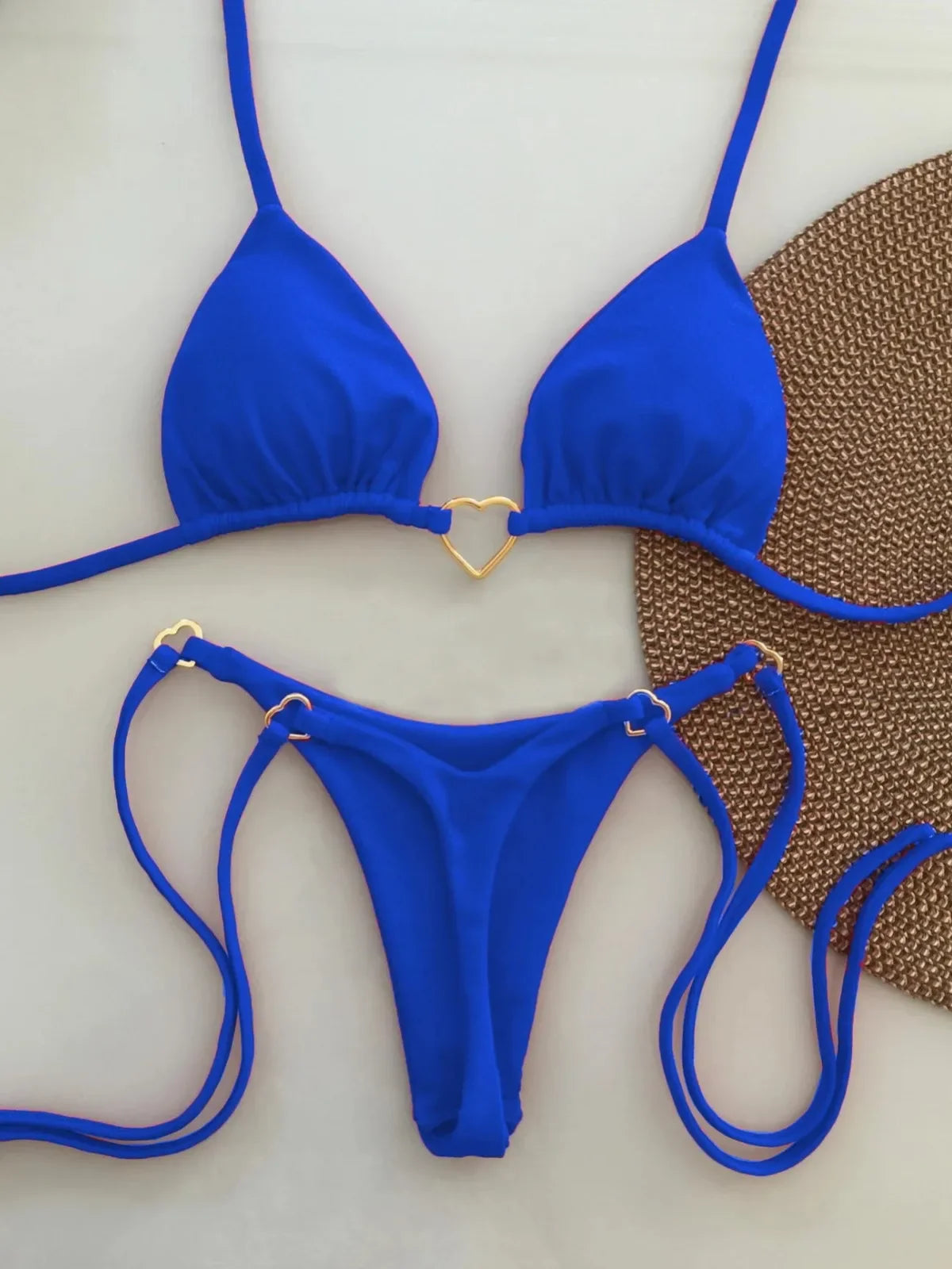 New Solid Color White Bikini Women suit Low Waist Lace-up Fashionable Swimsuit Two-piece Set Luxlife Brands