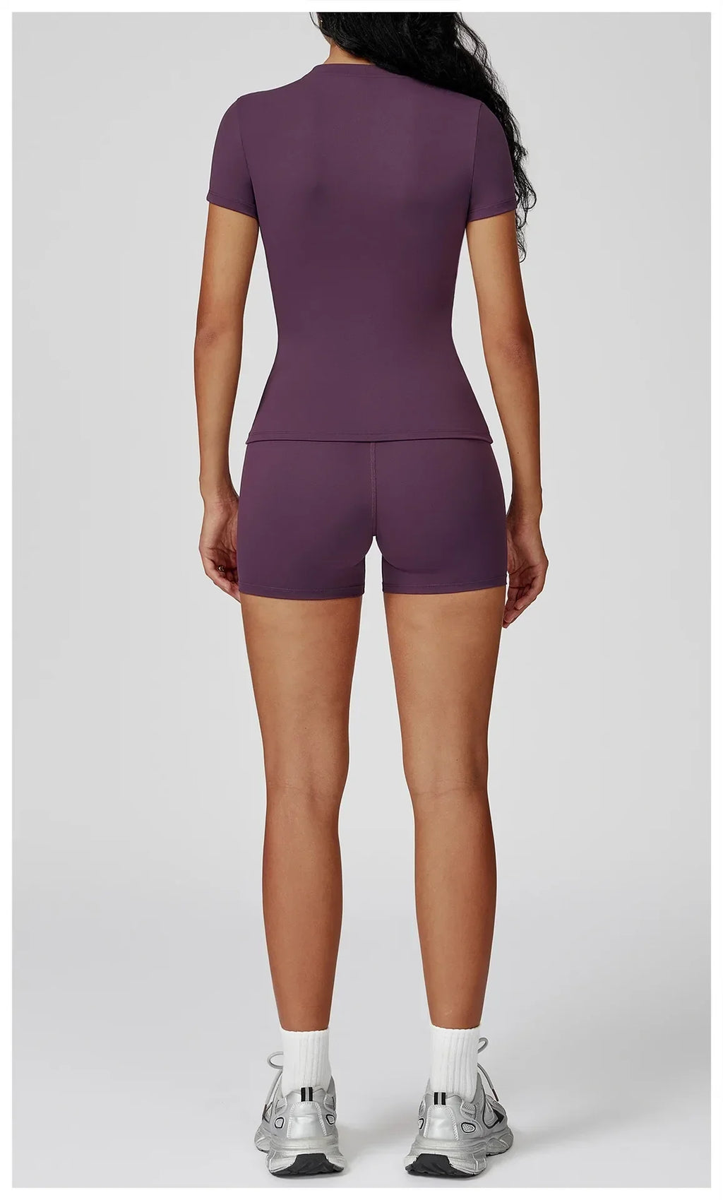 Hearuisavy Women 2 Piece Sport Pants Set Gym Sportswear Workout Short Sleeves Female Push Up Yoga Pants Running Fitness Clothing