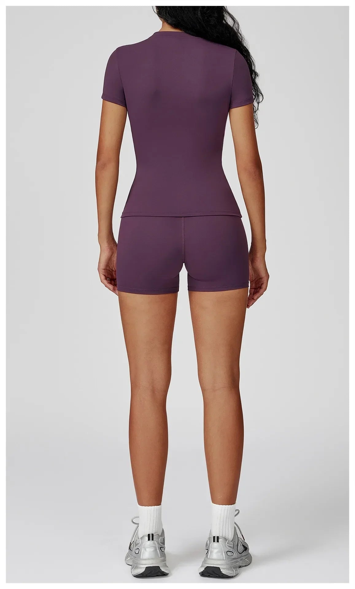 Hearuisavy Women 2 Piece Sport Pants Set Gym Sportswear Workout Short Sleeves Female Push Up Yoga Pants Running Fitness Clothing