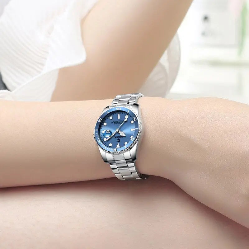 Luxury Ladies Watch Stainless Steel Waterproof Watches Women Fashion Watch Pink Blue Green Dial Women Watch New