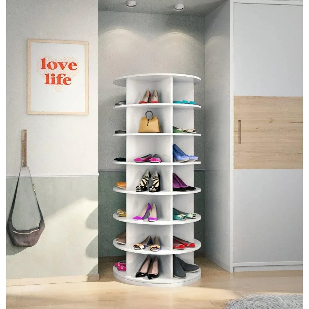 Rotating Shoe Rack 360° Original 7-tier Hold Over 35 Pairs of Shoes Home Furniture Cabinets for Living Room Reloving Cabinet LUXLIFE BRANDS