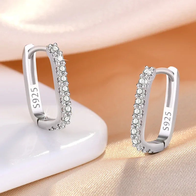 Destiny 925 SS Zircon Hoop Earrings LUXLIFE BRANDS