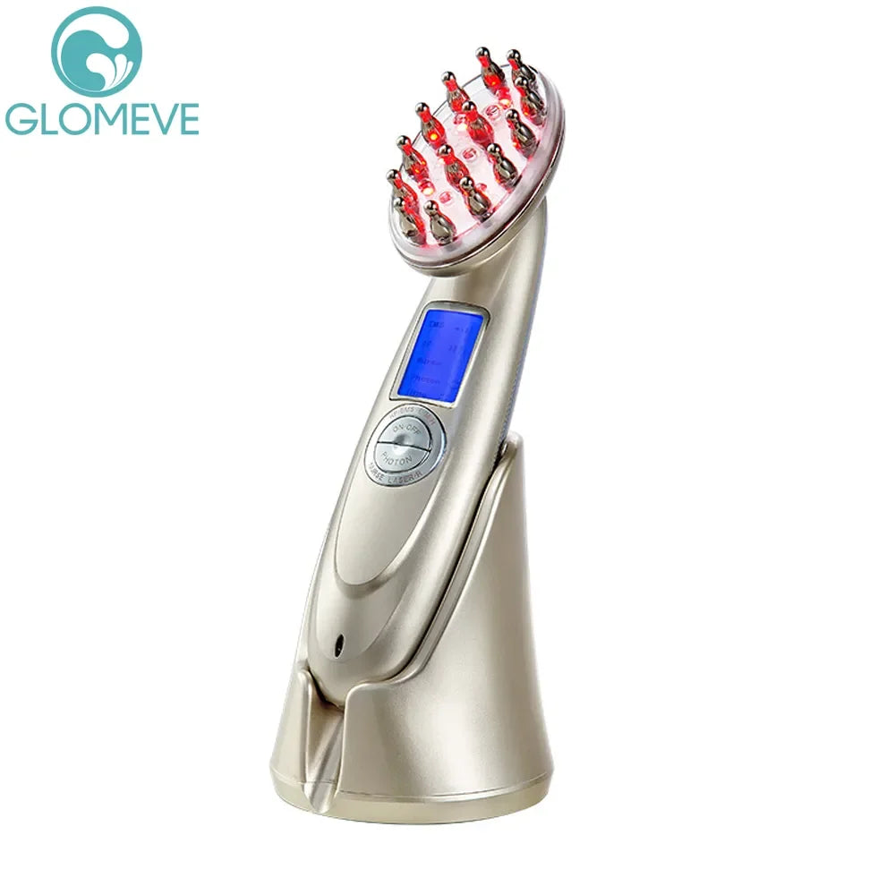 RF Laser Hair Growth Comb Massage Nano Anti Hair Loss Treatment Infrared Red Light EMS Vibration Massager Hair Care Hair Brush LUXLIFE BRANDS