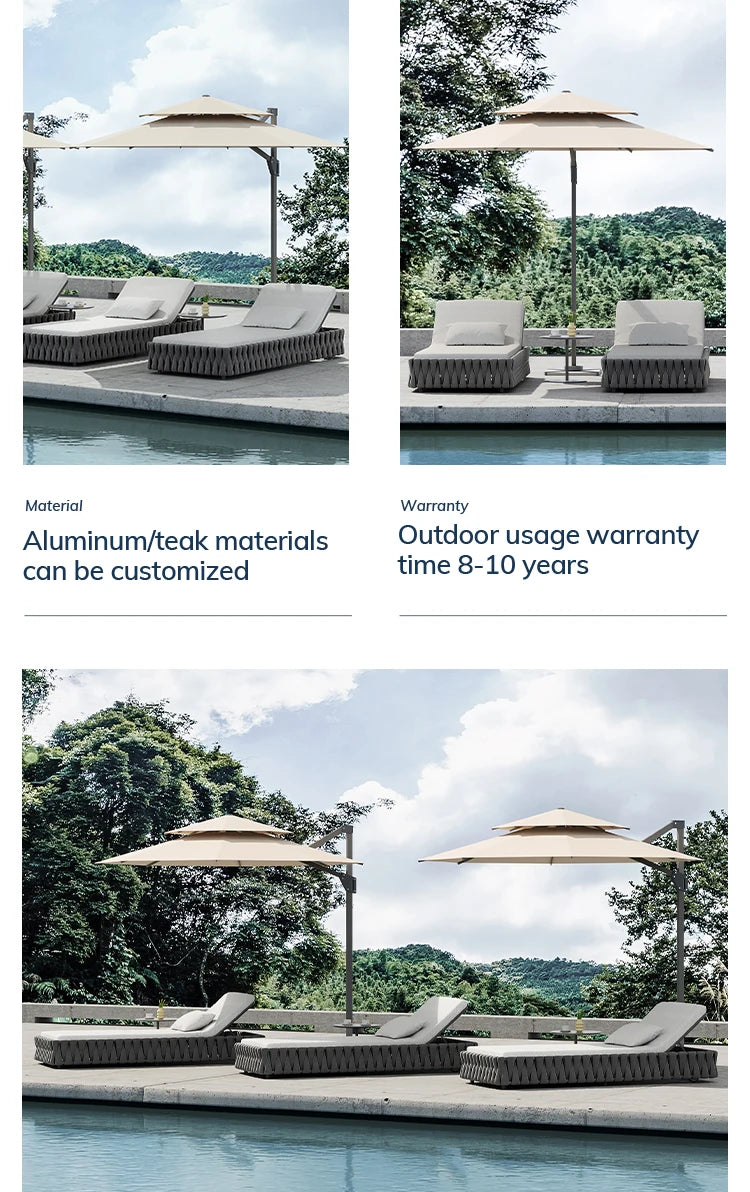 Resort Outdoor Sun Loungers Set Hotel Garden Poolside Sun Loungers Villa Swimming Pool Lounge Chairs Resort Beach Sun Loungers