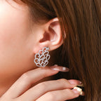 ATTAGEMS Snowflake Women's Earrings For Party S925 Silver Moissanite Earrings D VVS1 Yellow Gold Plated Gifts Sparkling Jewelry Luxlife Brands