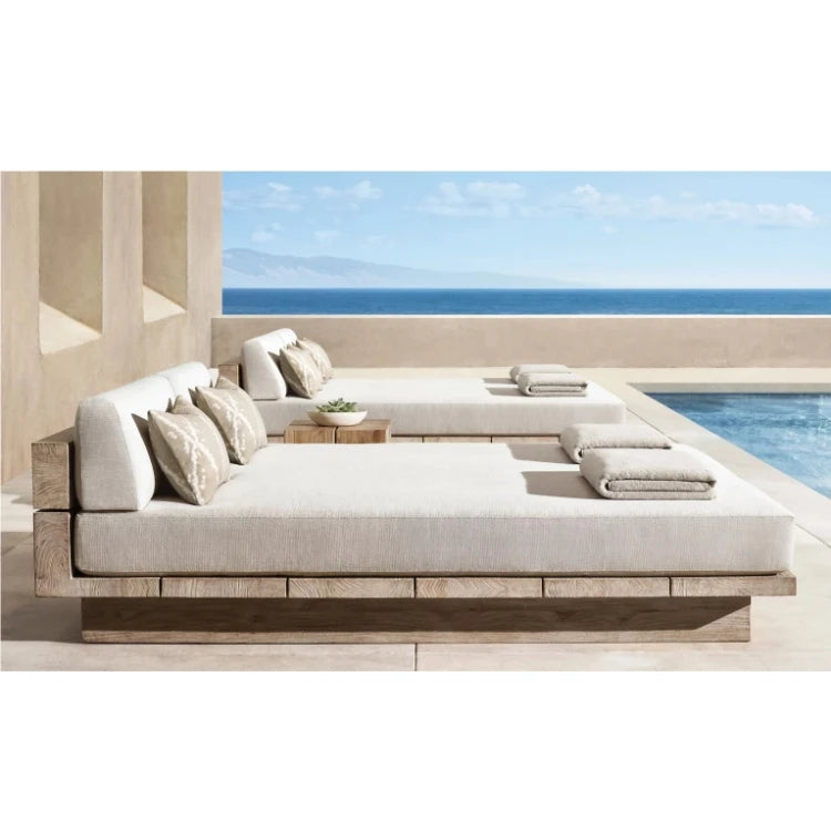 Outdoor Sofa, Creative Garden Courtyard Teak Furniture, Waterproof and Sun-proof, Outdoor Open-air Sofa Set