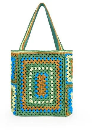 Bohemian Crochet Women Shoulder Bags Knitting Large Capacity Tote Bag Casual Lady Handbags Big Shopper Purses Summer Beach Bags