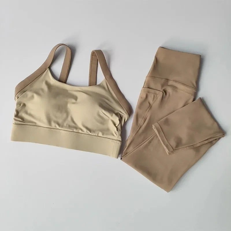 Yoga Suit for Women High-end 2PCS Yoga Set Workout Sets Sportswear Gym Clothing Fitness Suit Bras and Leggings Sports Suits Luxlife Brands