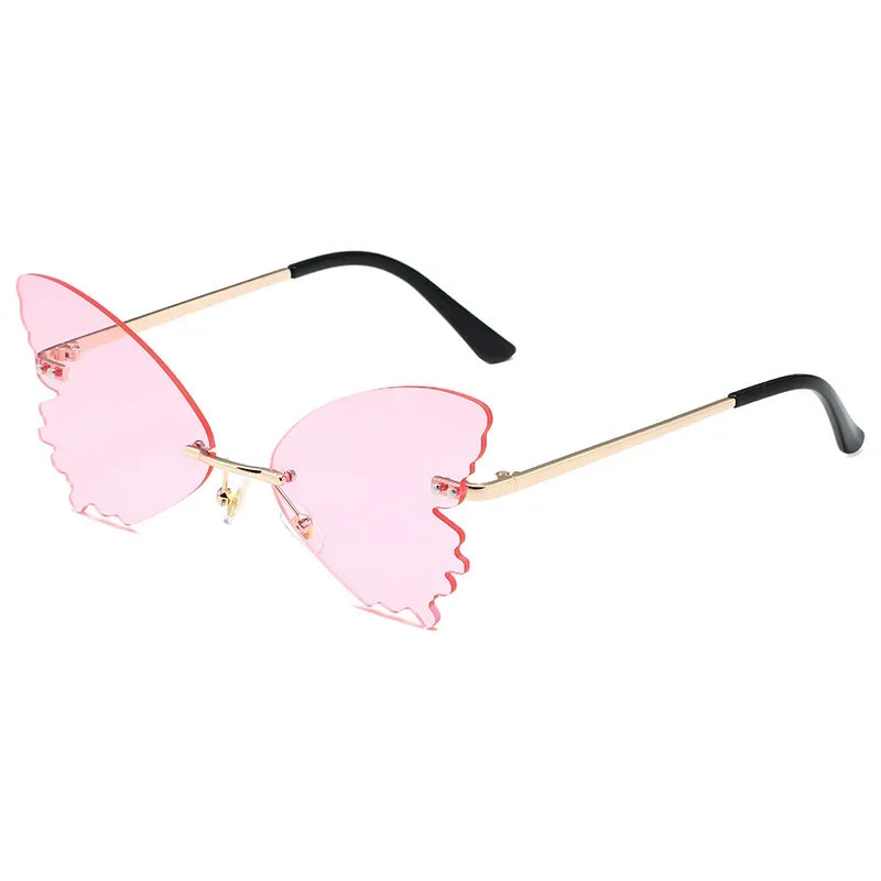 Vintage Rimless Butterfly Sunglasses UV400