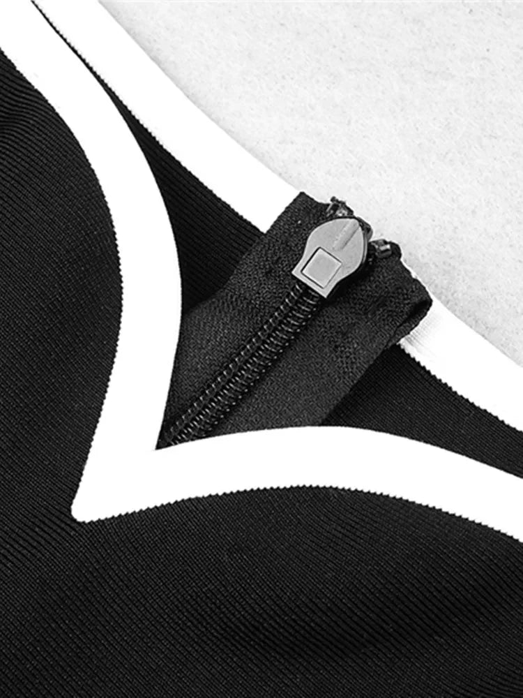 Newest Winter 2023 Sexy Strap Sleeveless Layer Black Long Bodycon Bandage Dress Designer Fashion Evening Party Dress Vestido Luxlife Brands