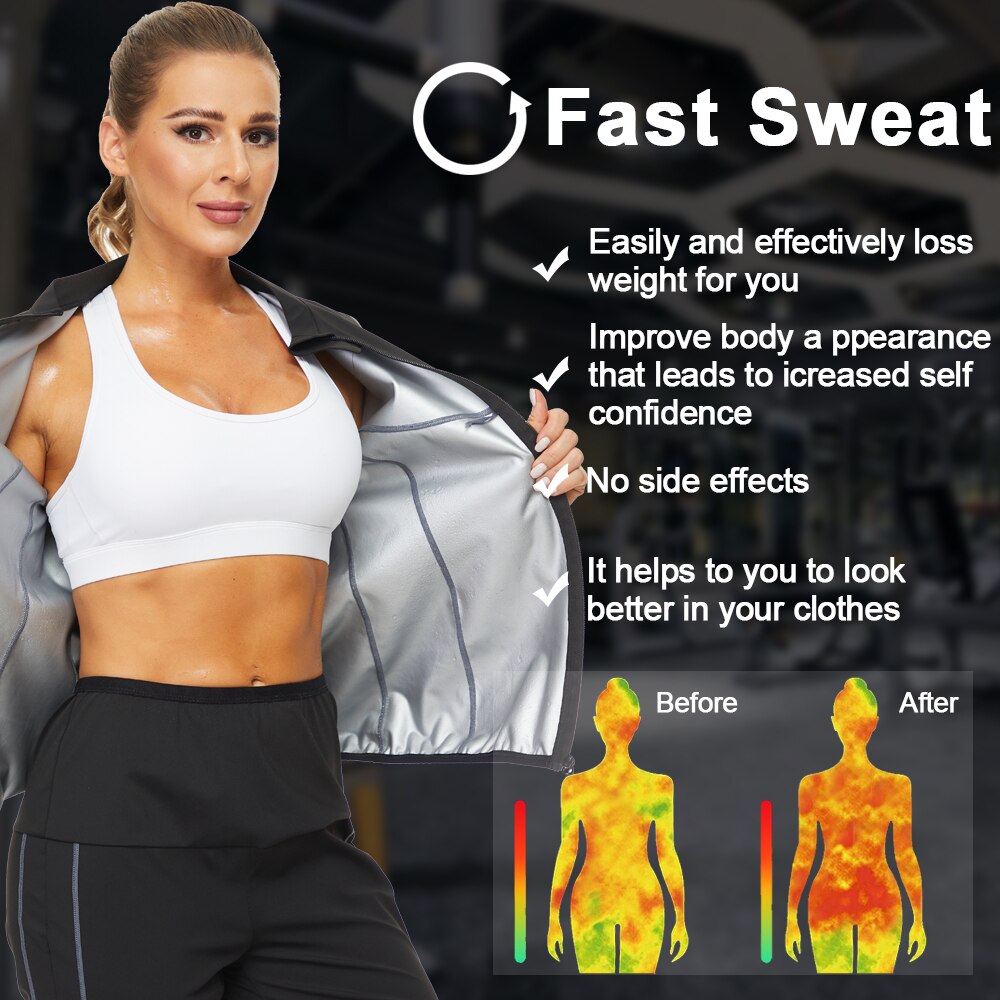 SEXYWG Weight Loss Shirt Women Shapewear Sweat Sauna Shirt Fat Burning Body Shaper Waist Trainer Slimming Top