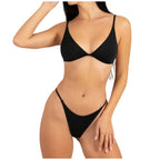 Women'S Triangle Bikini Set Sexy Deep V Beach Swimwear Spaghetti Strap Underwear Bikini G-String Sunbathing Two Piece Swimsuit Luxlife Brands