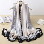 180*90cm Luxury Brand Spring Summer Autumn Women Clothing New Fashion Color matching printed silk scarf lady popular turba Luxlife Brands